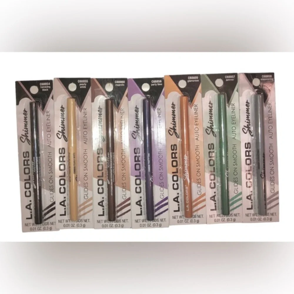 3piece shimmer auto‎ eyeliners in 7 assorted vibrant shimmer metallic colors